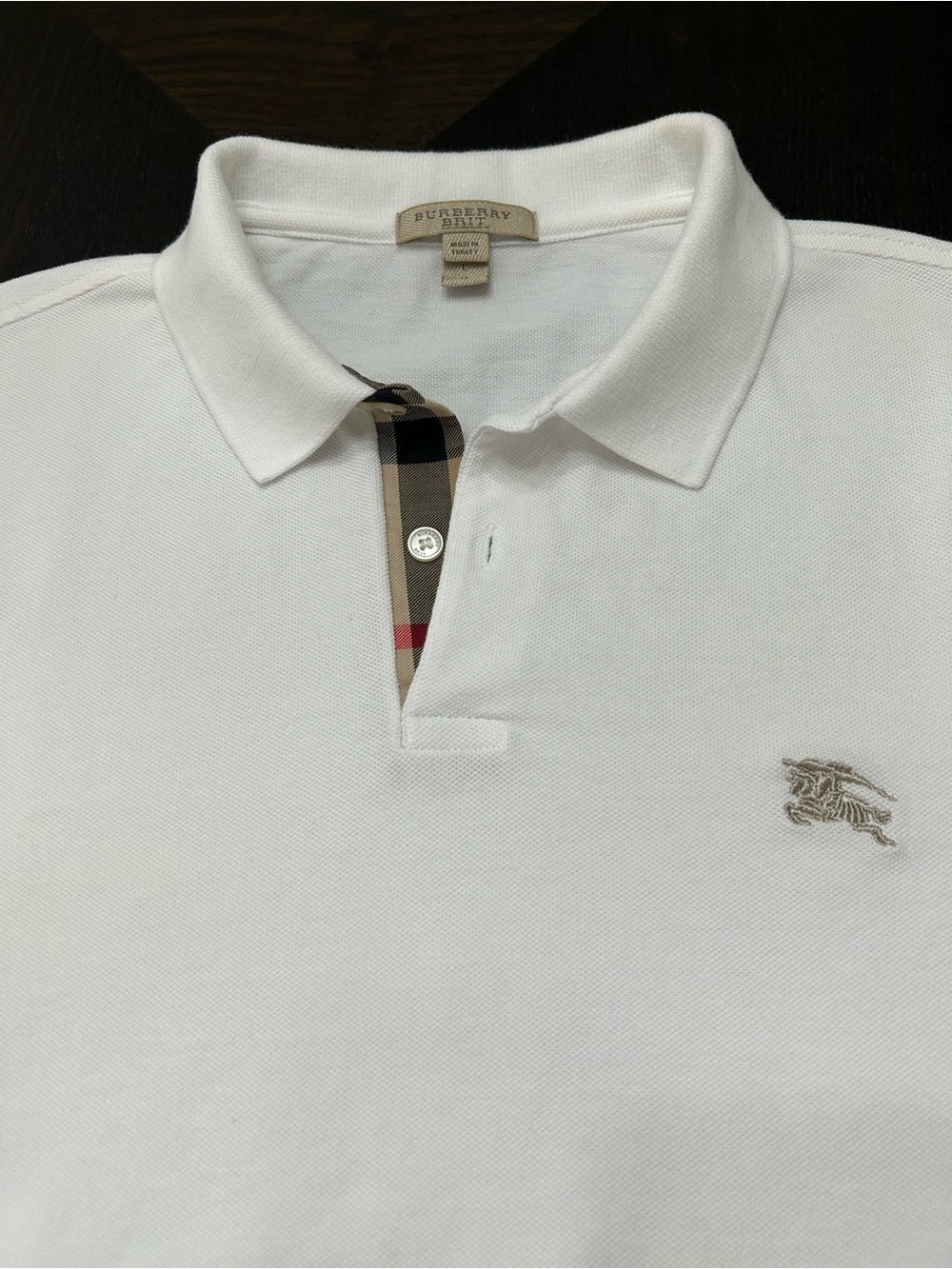 BURBERRY BRIT NOVA CHECK POLO SHIRT SIZE LARGE